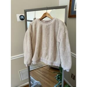 Philosophy Deep Pile Fuzzy Sweater Rose Cream Women's Large